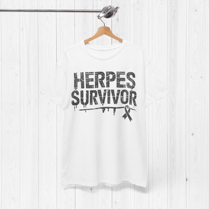 “Herpes Survivor” Funny STD T-Shirt
