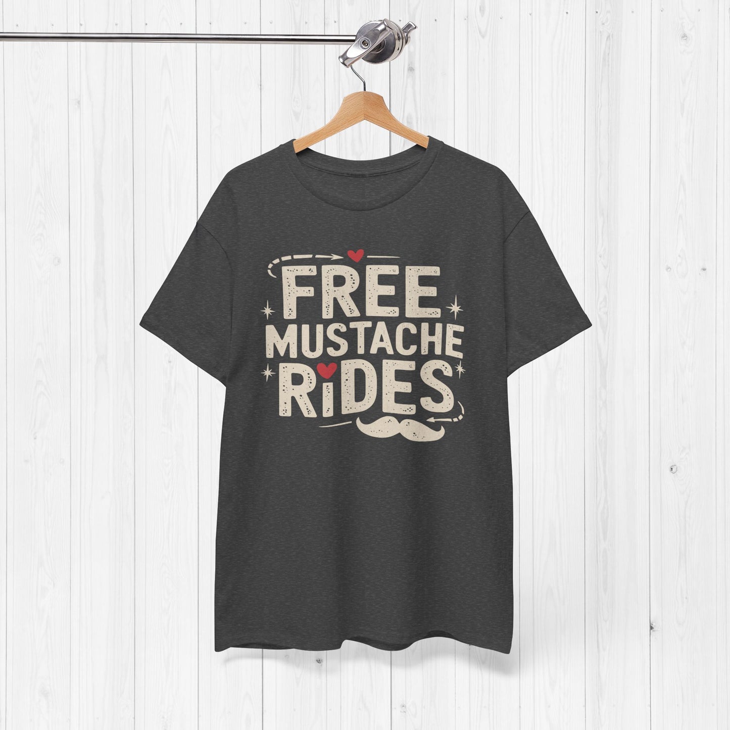 Free Mustache Rides Shirt – Funny Hipster Tee