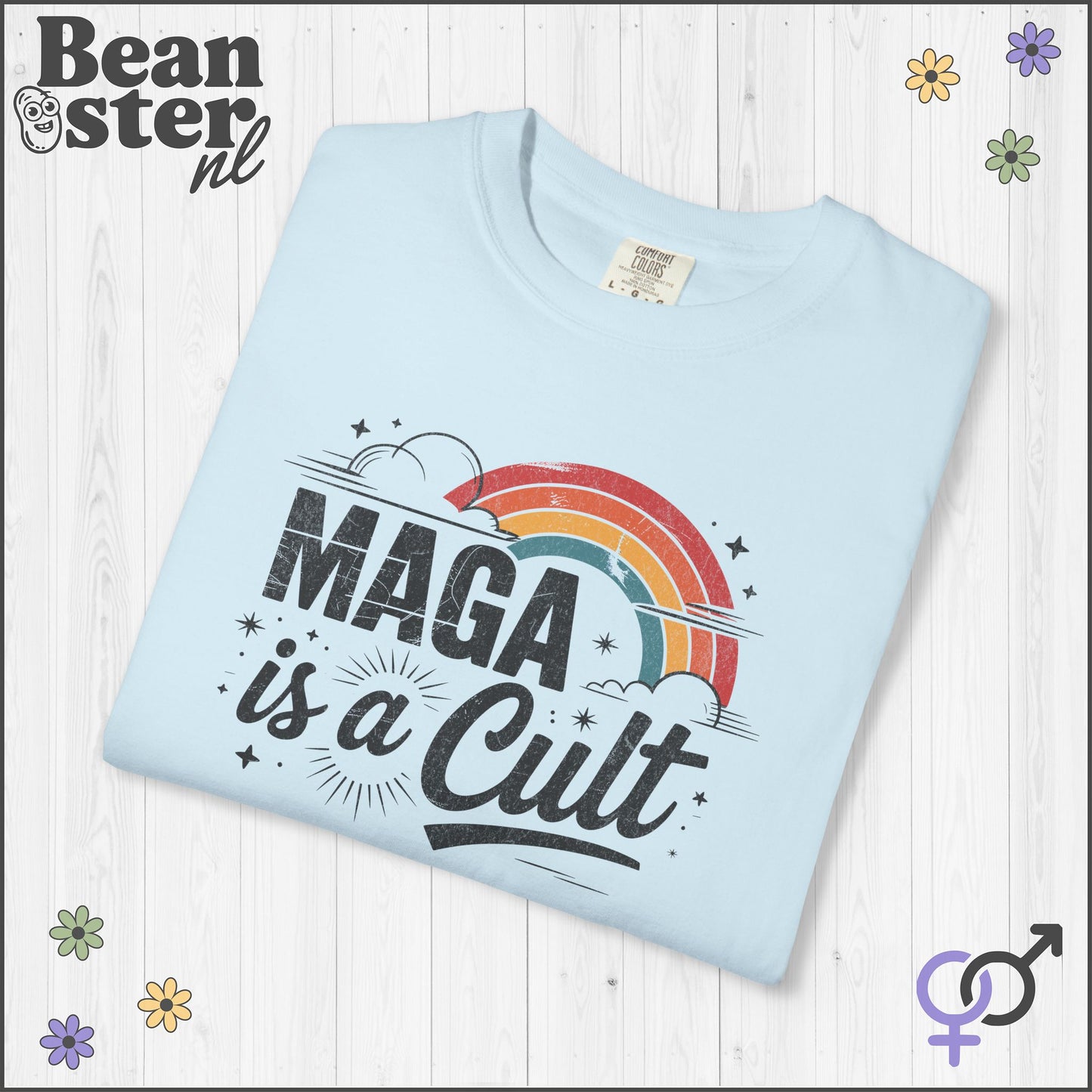 Retro Rainbow “Maga Is A Cult” Protest T-Shirt