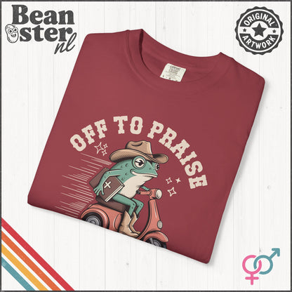 Off To Praise The Lord Frog T-Shirt – Funny Christian Gift