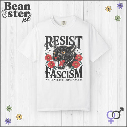 Resist Fascism Shirt – Retro Floral Panther