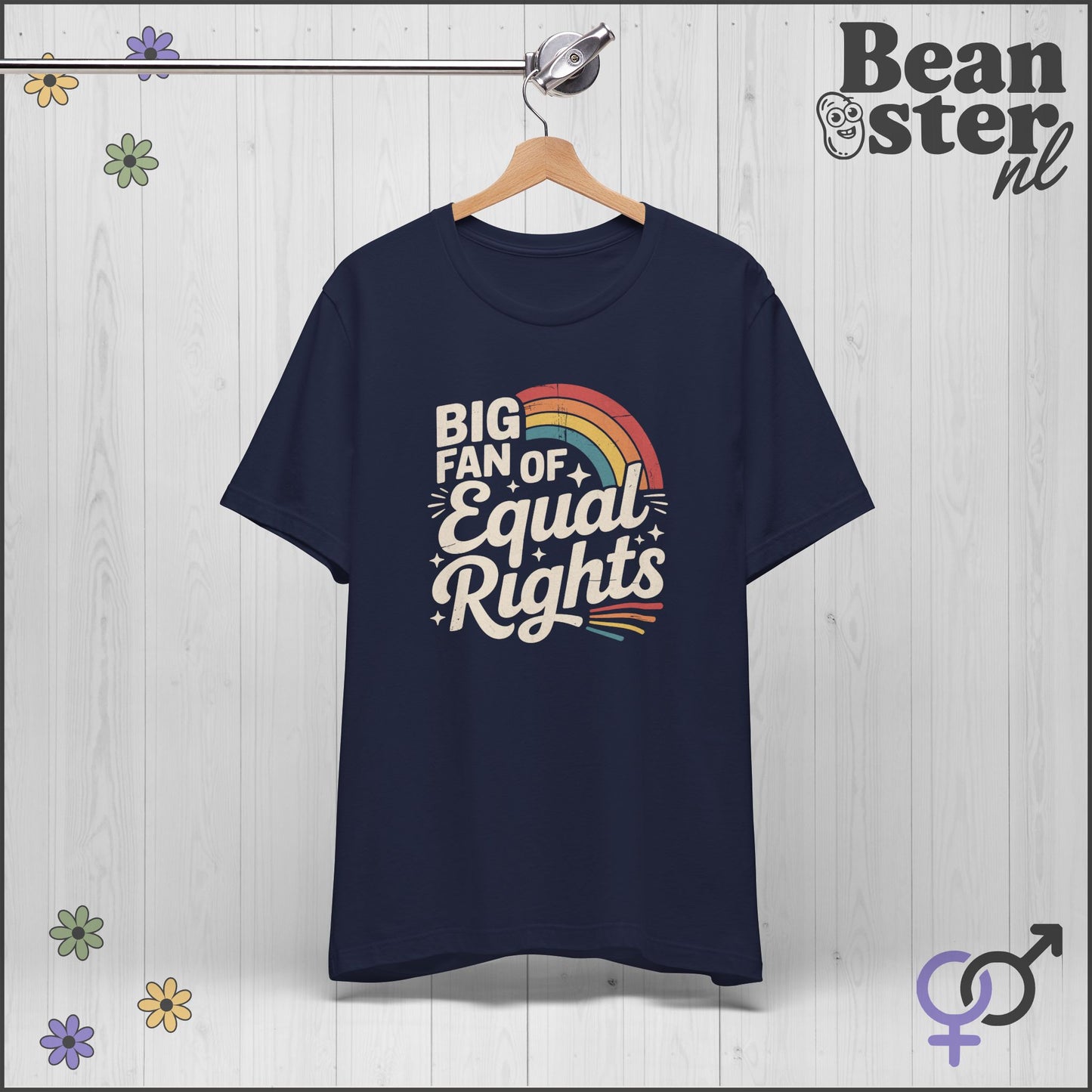 Big Fan of Equal Rights Retro Rainbow T-Shirt 🌈