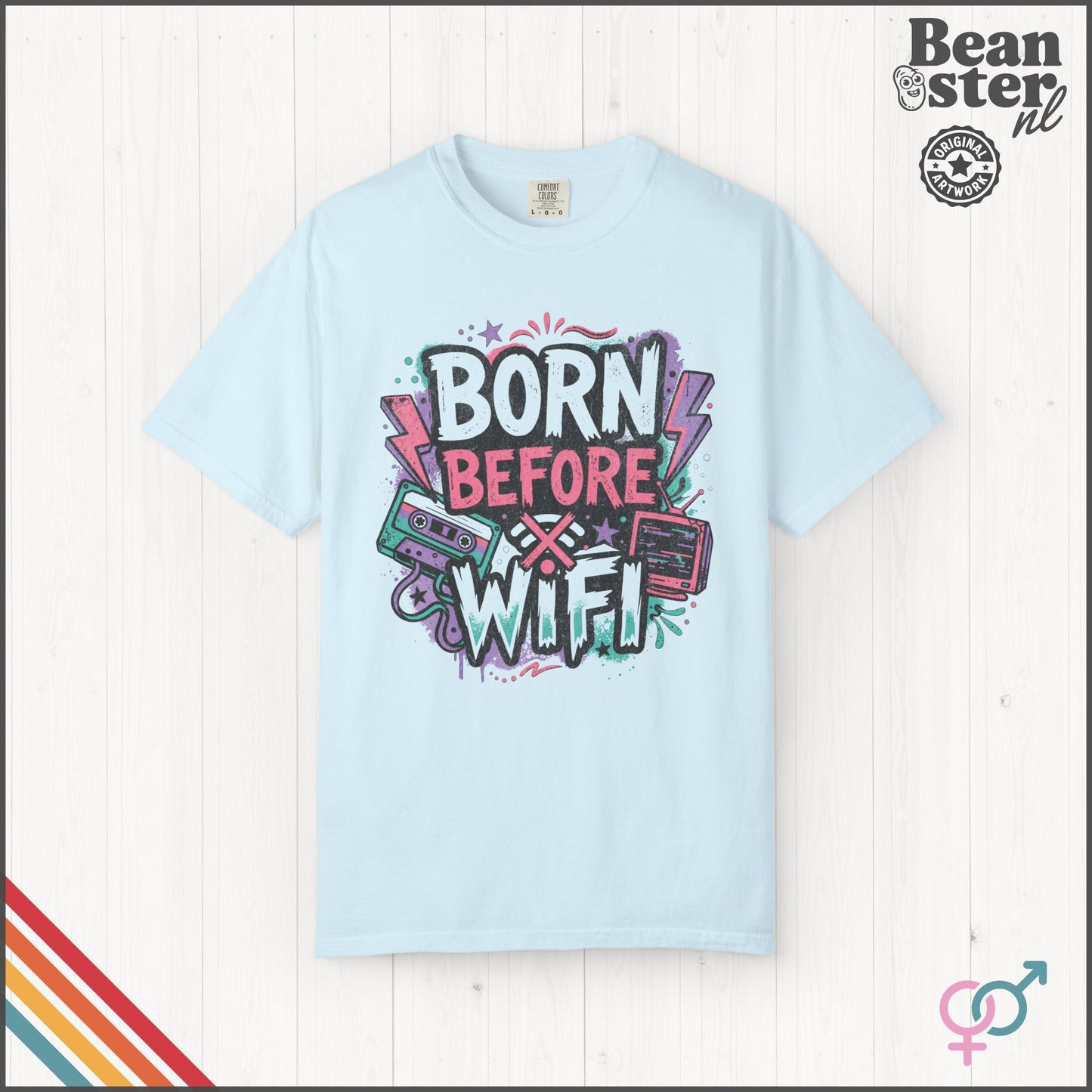 Born Before WiFi T-Shirt | 80s Kid Retro Tech Tee
