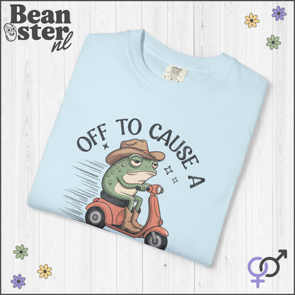 Off To Cause Kerfuffle Frog Meme T-Shirt | Funny Gift Tee