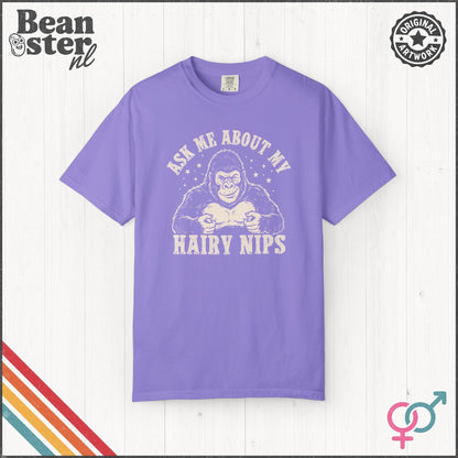 Ask Me About My Hair Nips Funny Weird Humor T-Shirt