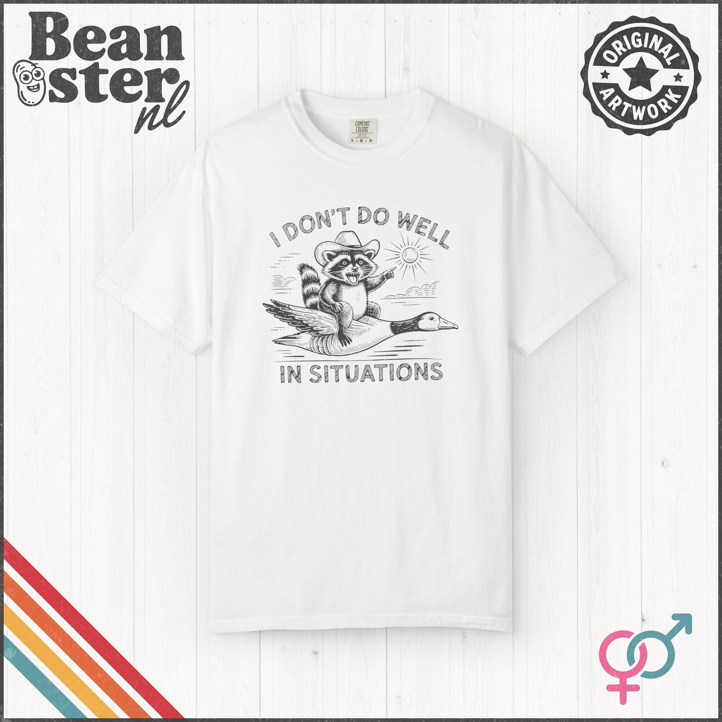 Silly Raccoon & Goose Shirt – Funny Anxiety Meme Tee