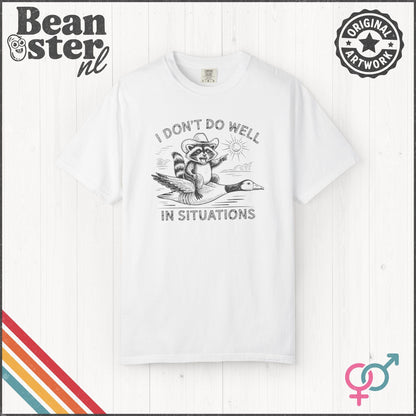 Silly Raccoon & Goose Shirt – Funny Anxiety Meme Tee