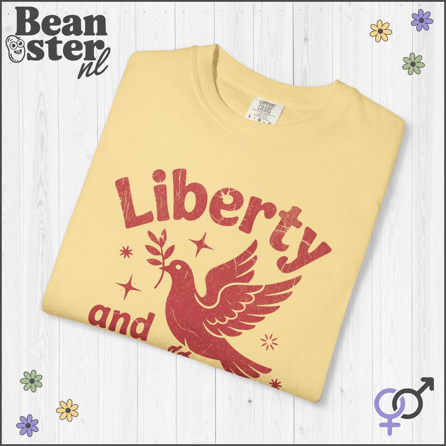 Liberty &amp; Justice For All Peace Pigeon Activist Tee