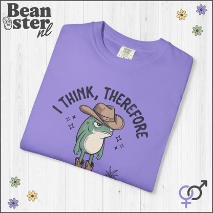 Funny Tired Frog Meme T-Shirt – I Think Therefore I’m Tired AF