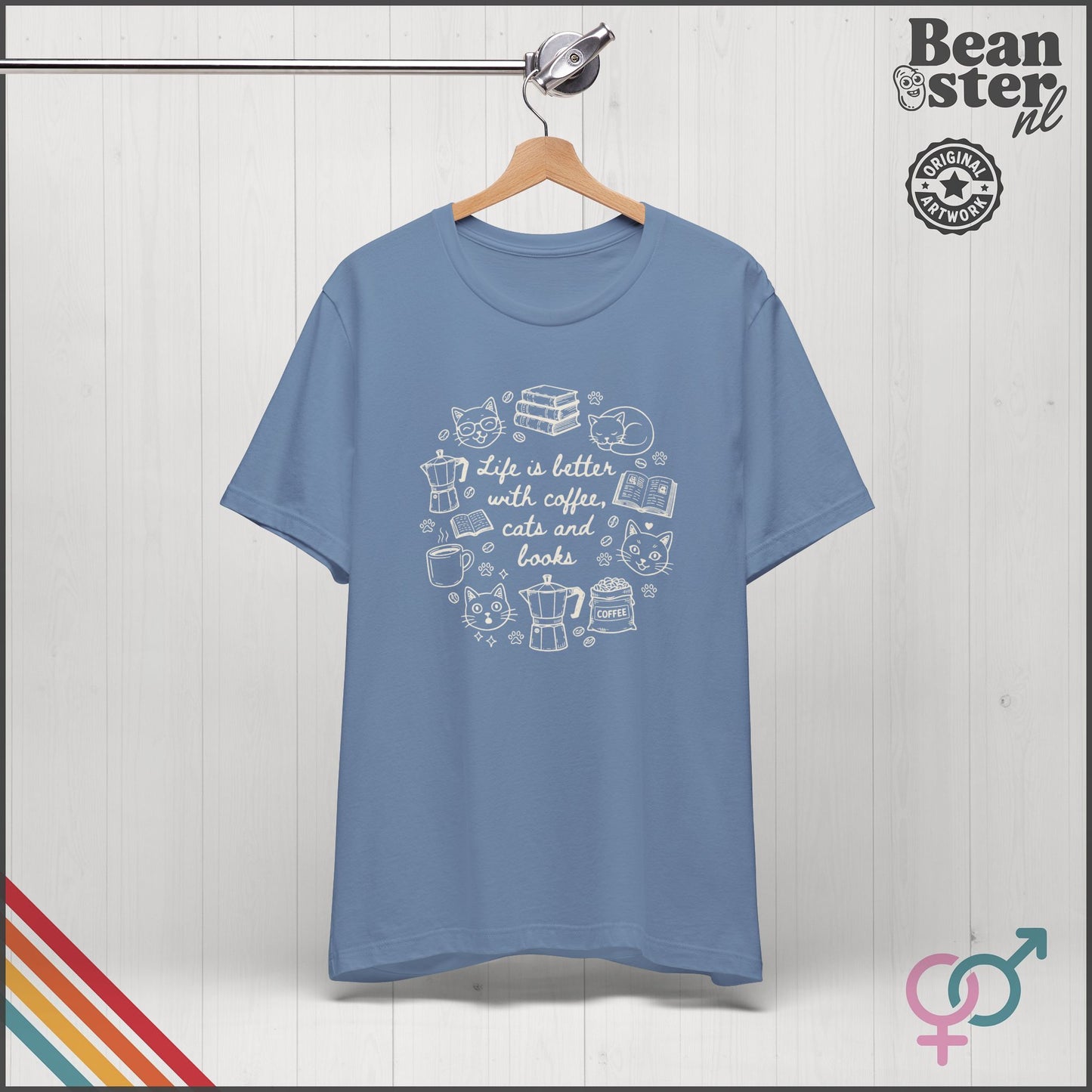 Coffee Cats And Books Shirt | Cozy Reading Tshirt, Vintage Reader Gift, Coffee Lover Retro Tee