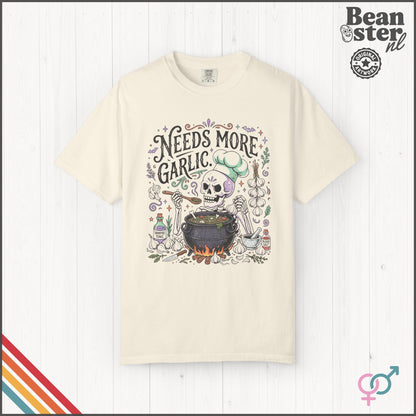 Needs More Garlic T-Shirt | Funny Foodie Kitchen Tee