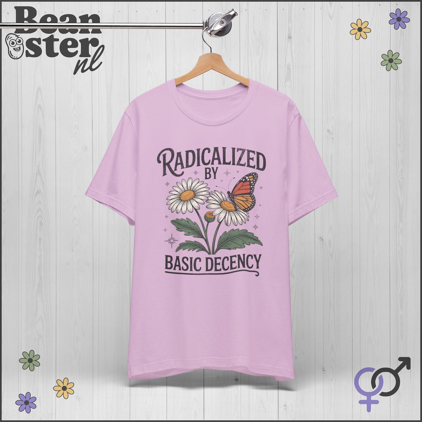 Radicalized By Basic Decency Floral Graphic Tee