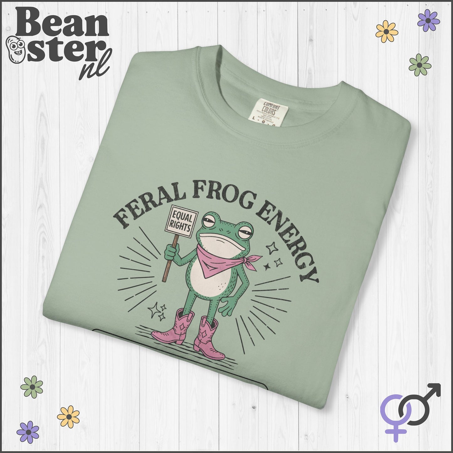 Feral Frog Protest T-Shirt – Funny Feminist Activism Tee