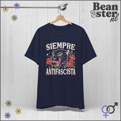Floral Black Panther Shirt – Siempre Antifascista Tee 🌹
