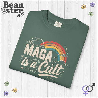 Retro Rainbow “Maga Is A Cult” Protest T-Shirt