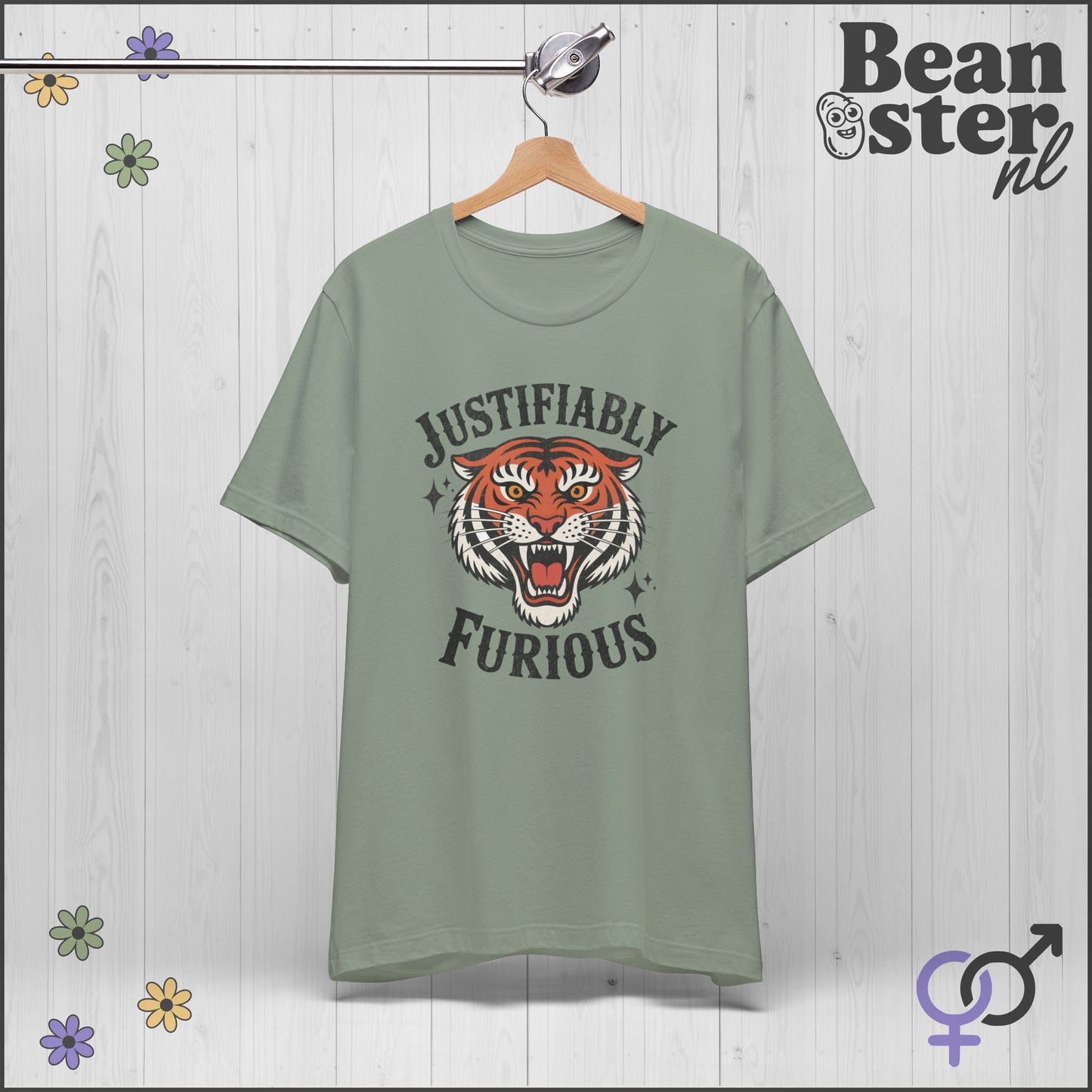 Justifiably Furious Tiger Tee | Retro Political Shirt