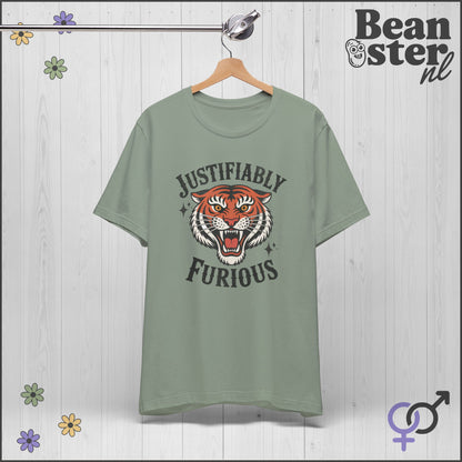 Justifiably Furious Tiger Tee | Retro Political Shirt