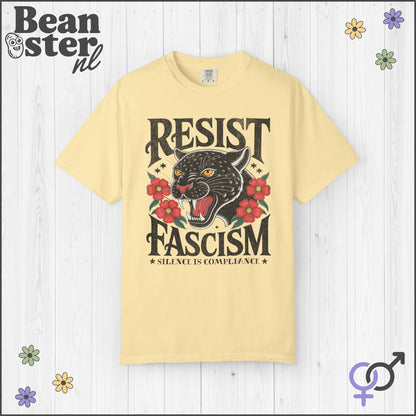 Resist Fascism Shirt – Retro Floral Panther