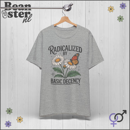 Radicalized By Basic Decency Floral Graphic Tee