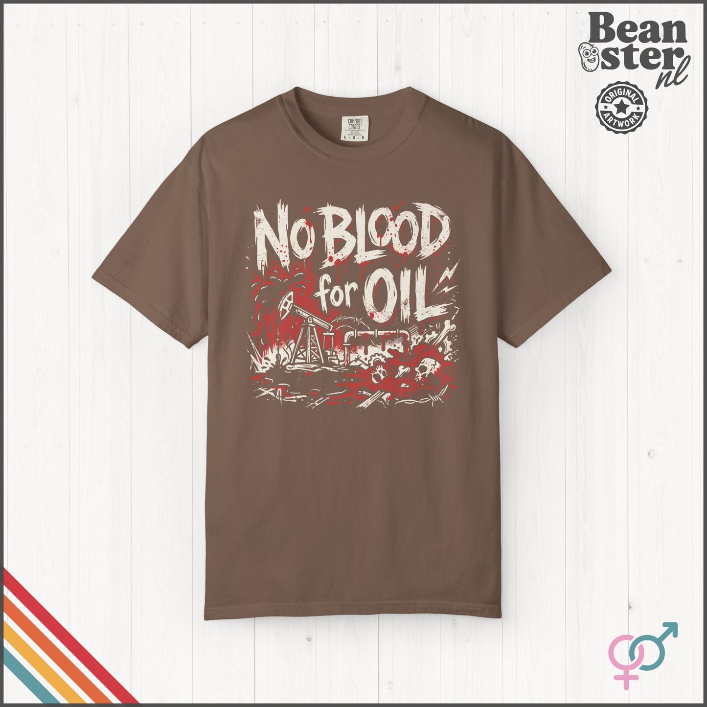 No Blood For Oil Anti-War Protest Graphic T-Shirt