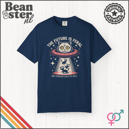 Funny Cat UFO T-Shirt | Quirky Progressive Graphic Tee