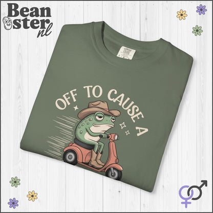 Off To Cause Kerfuffle Frog Meme T-Shirt | Funny Gift Tee