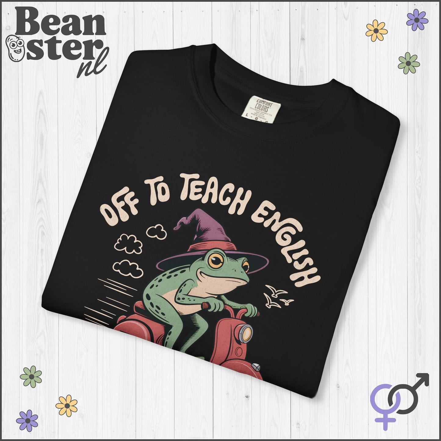 Funny Scooter Frog “Off to Teach English” T-Shirt