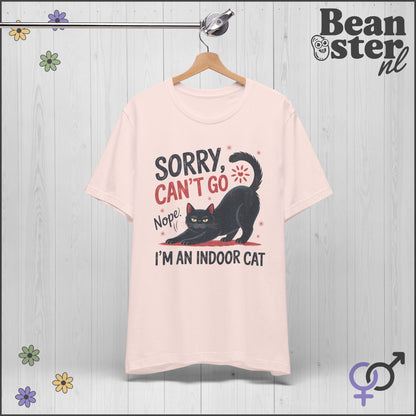 Sorry Can't Go I'm an Indoor Cat – Funny Retro Tee