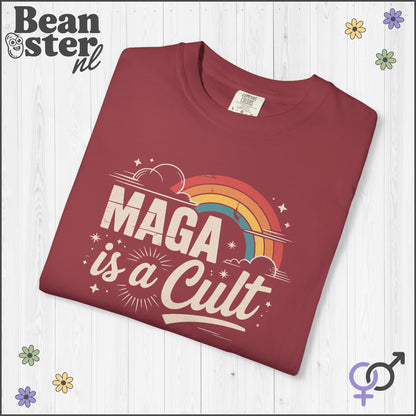 Retro Rainbow “Maga Is A Cult” Protest T-Shirt