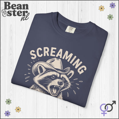 Quirky Raccoon Tee – Screaming Counts As Therapy