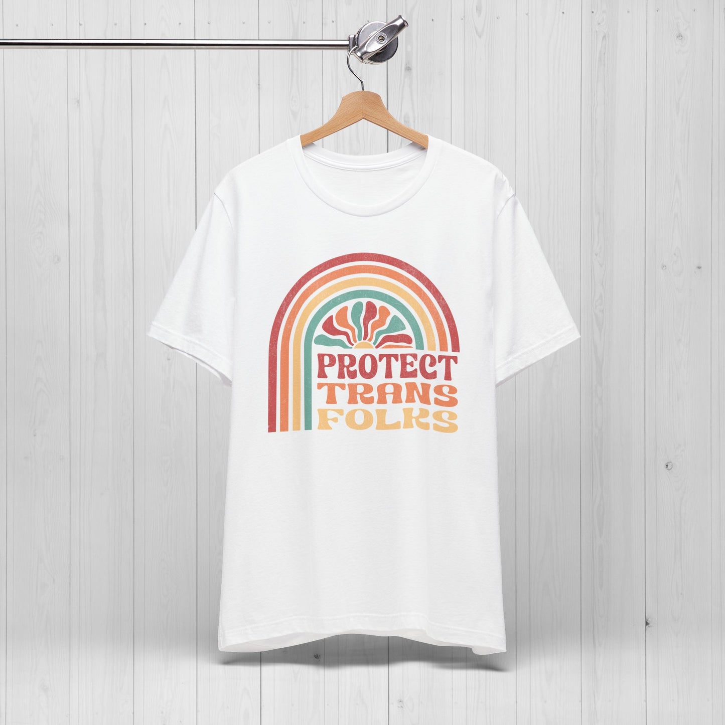 Protect Trans Folks Retro Tee | 80s Pride Shirt