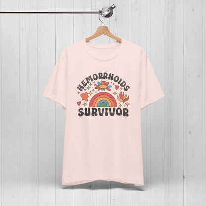 Hemorrhoids Survivor Groovy Tee – Funny Rainbow Shirt