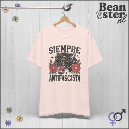 Floral Black Panther Shirt – Siempre Antifascista Tee 🌹