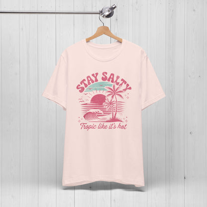 Stay Salty Vintage Pink Tee – Retro Summer Vibes Shirt