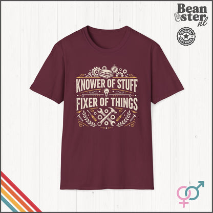 Knower of Stuff Fixer of Things Funny Dad T-Shirt