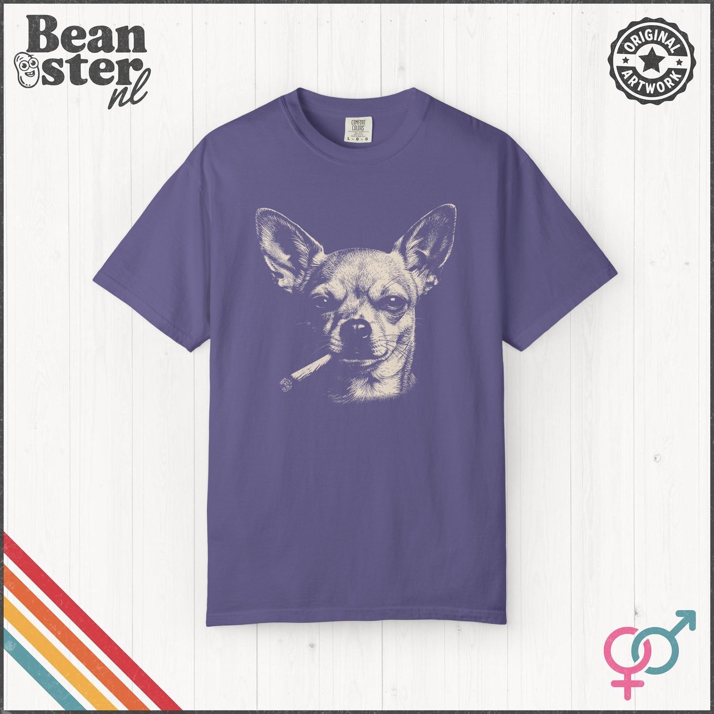 Smoking Chihuahua Graphic T-Shirt