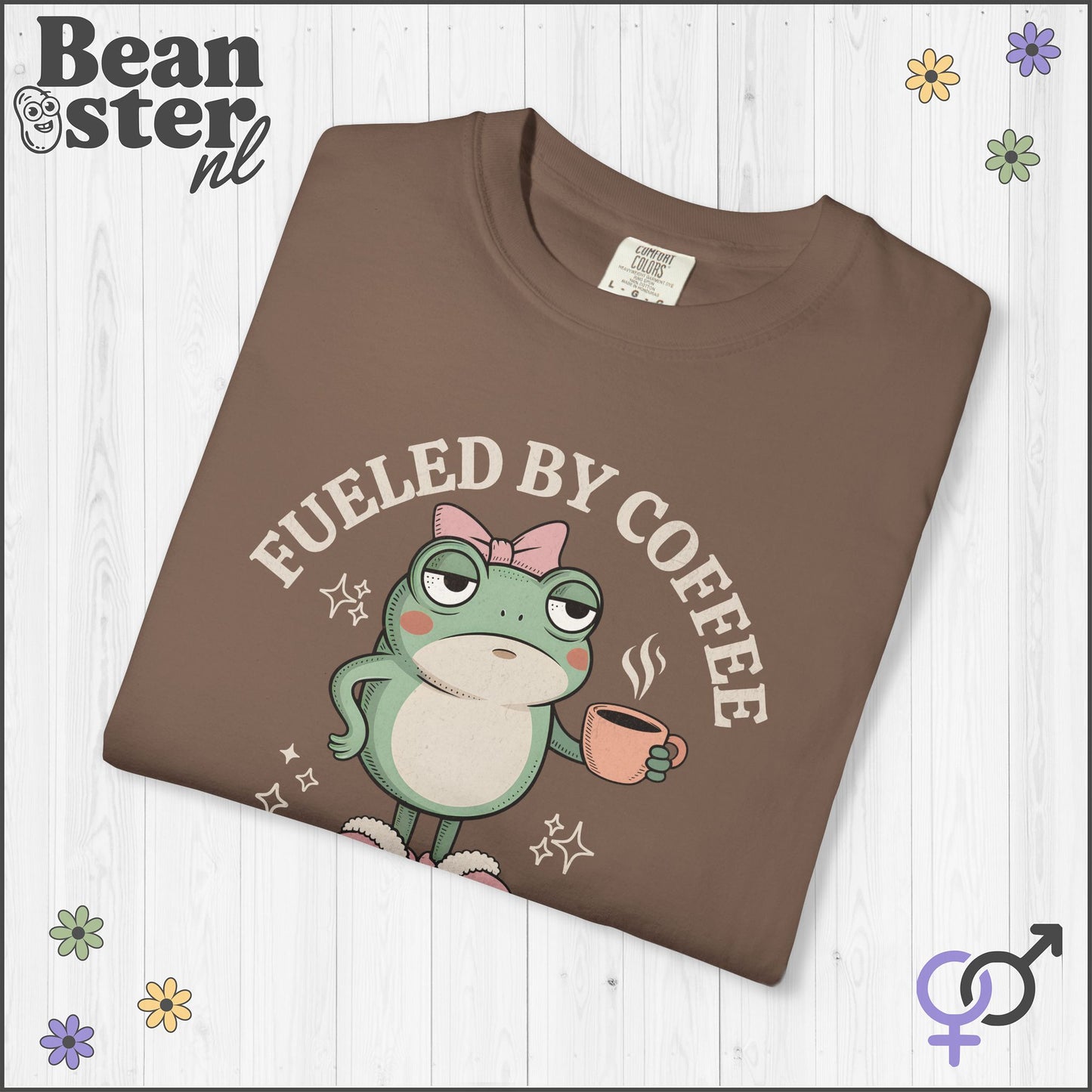 Coffee & Hormonal Chaos Funny Frog Graphic Tee