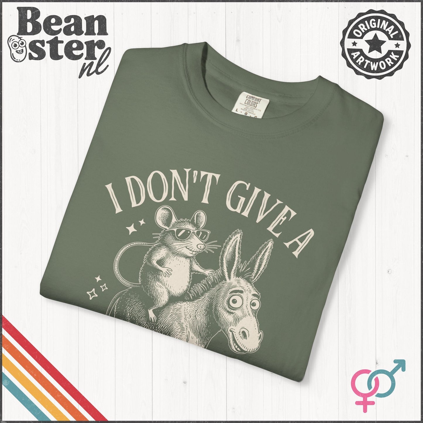 I don't give a rat's ass - Donkey Rat Shirt – Snarky Saying Tee