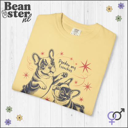 Pardon My Frenchies T-Shirt – Cute Bulldog Graphic Tee
