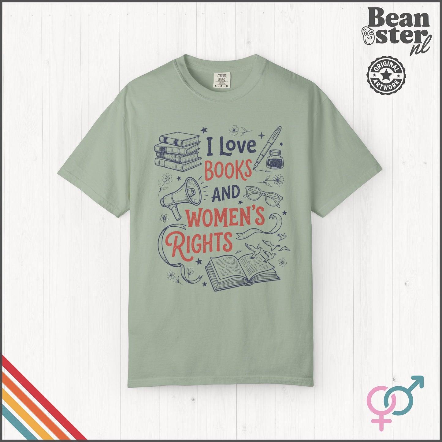 Books & Women's Rights T-Shirt | Feminist Reader Gift