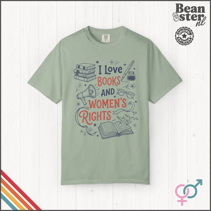 Books & Women's Rights T-Shirt | Feminist Reader Gift