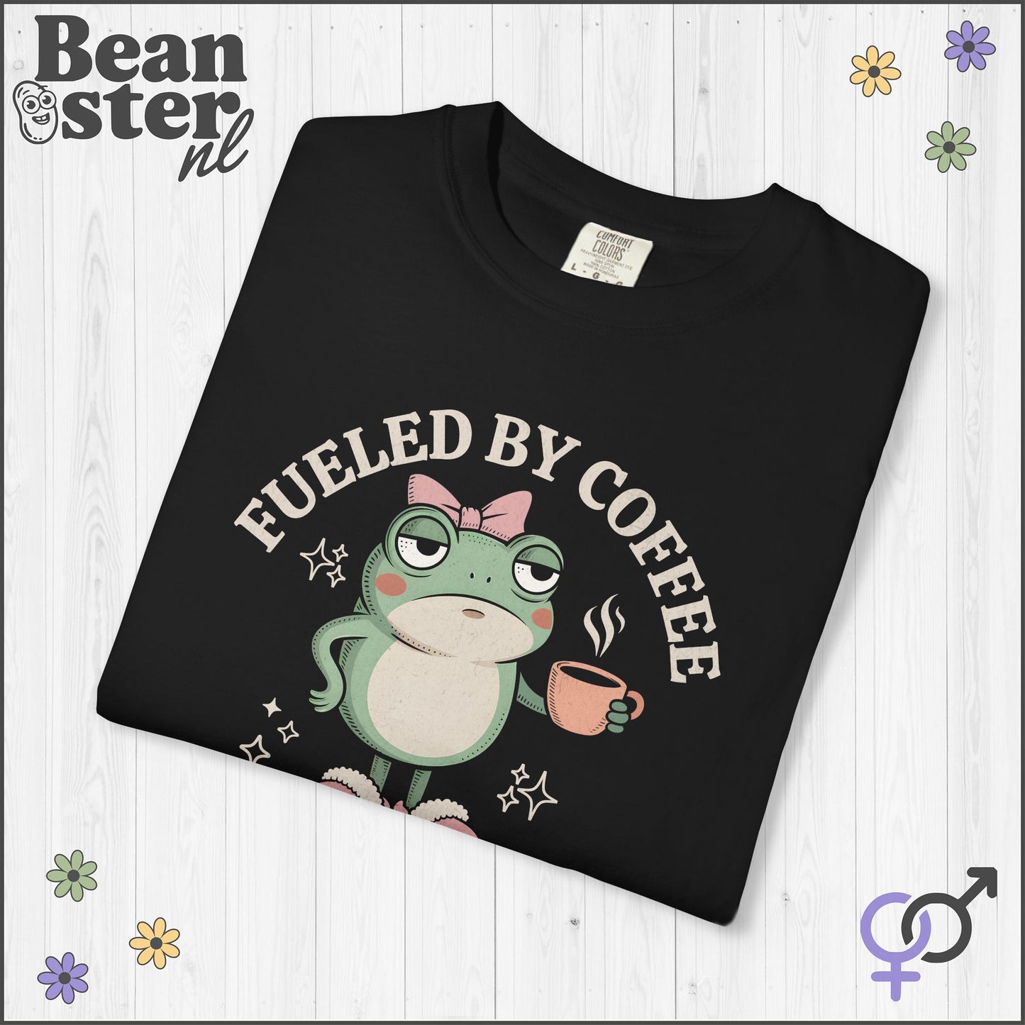 Coffee & Hormonal Chaos Funny Frog Graphic Tee