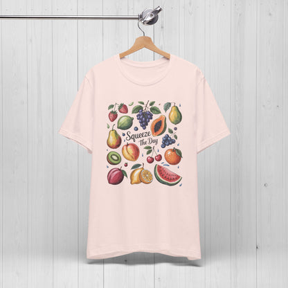 Tropical Summer Fruits Grid Tee – Cute Vegan Style