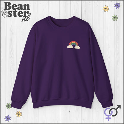 Groovy Flower Sweatshirt – Big Fan of Human Rights Back & Front