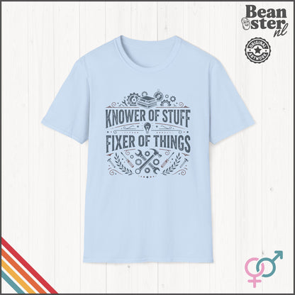 Knower of Stuff Fixer of Things Funny Dad T-Shirt