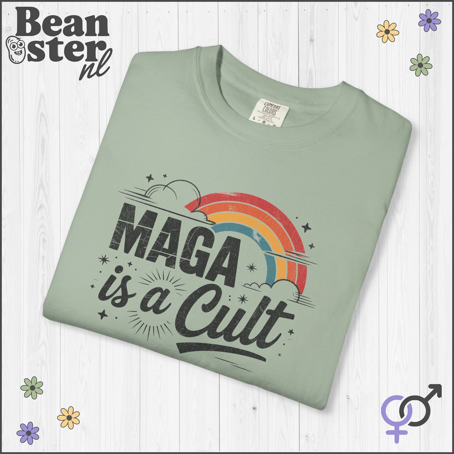 Retro Rainbow “Maga Is A Cult” Protest T-Shirt