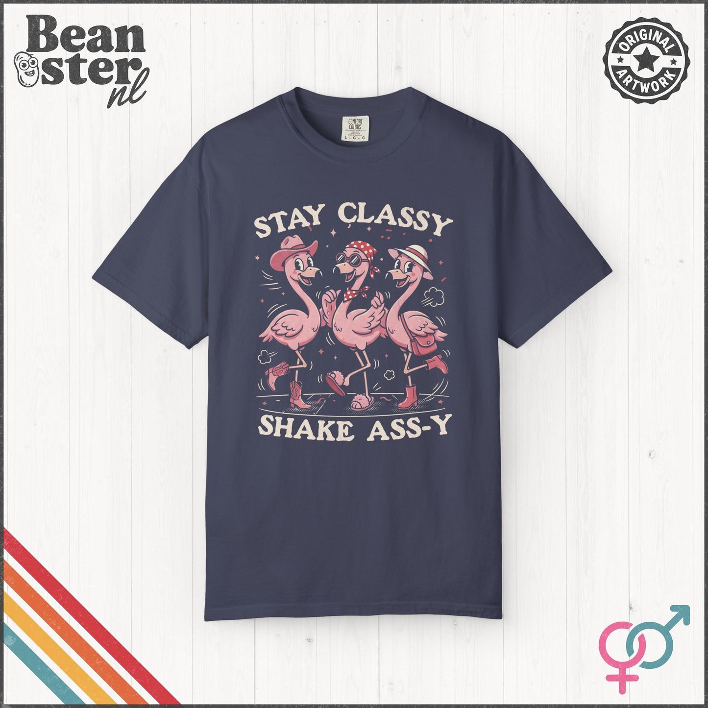 Stay Classy Shake Assy Funny Graphic T-Shirt Tee