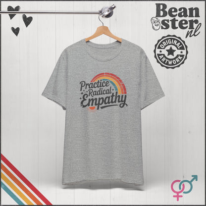 Practice Radical Empathy Tee – Retro Rainbow T-Shirt