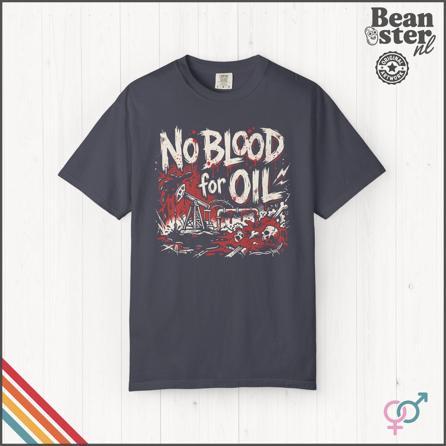No Blood For Oil Anti-War Protest Graphic T-Shirt