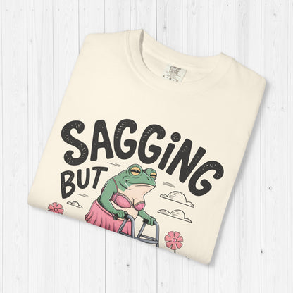 Sagging But Still Gagging Frog Shirt Oversized Graphic Tee